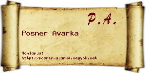 Posner Avarka névjegykártya